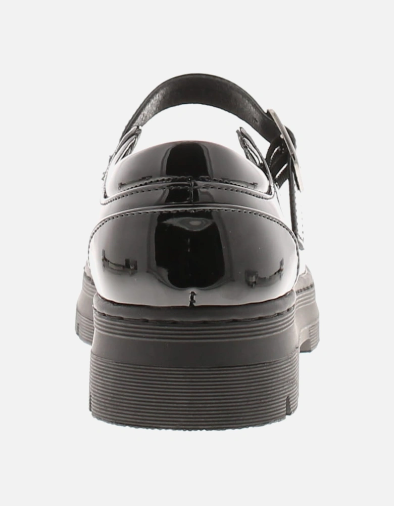 Womens Shoes Work School Jenny Buckle black patent UK Size