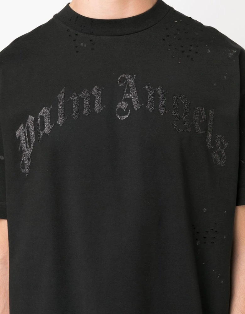 Glittered Logo Classic T-Shirt in Black