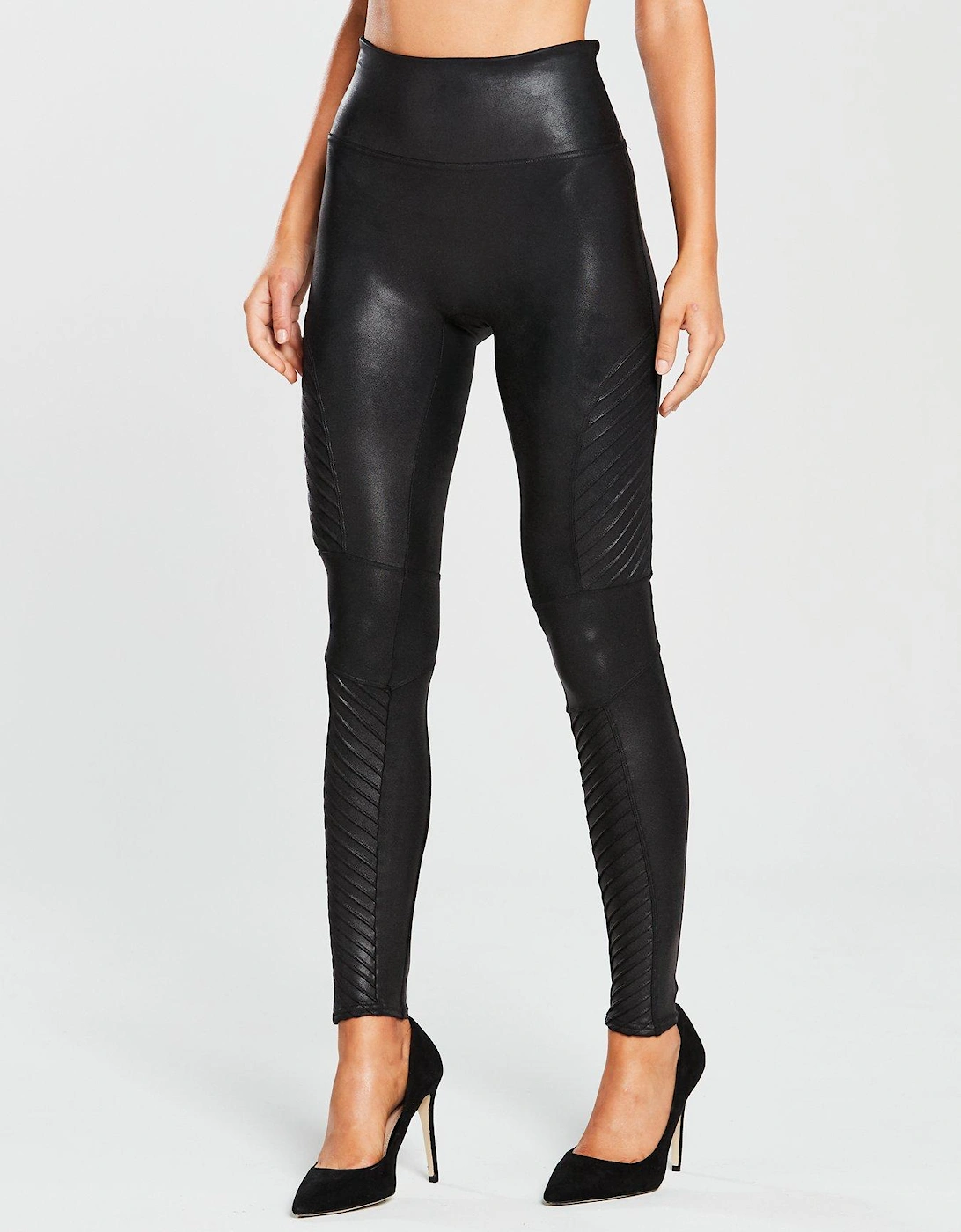 Leather Medium Control Moto Legging - Black, 2 of 1