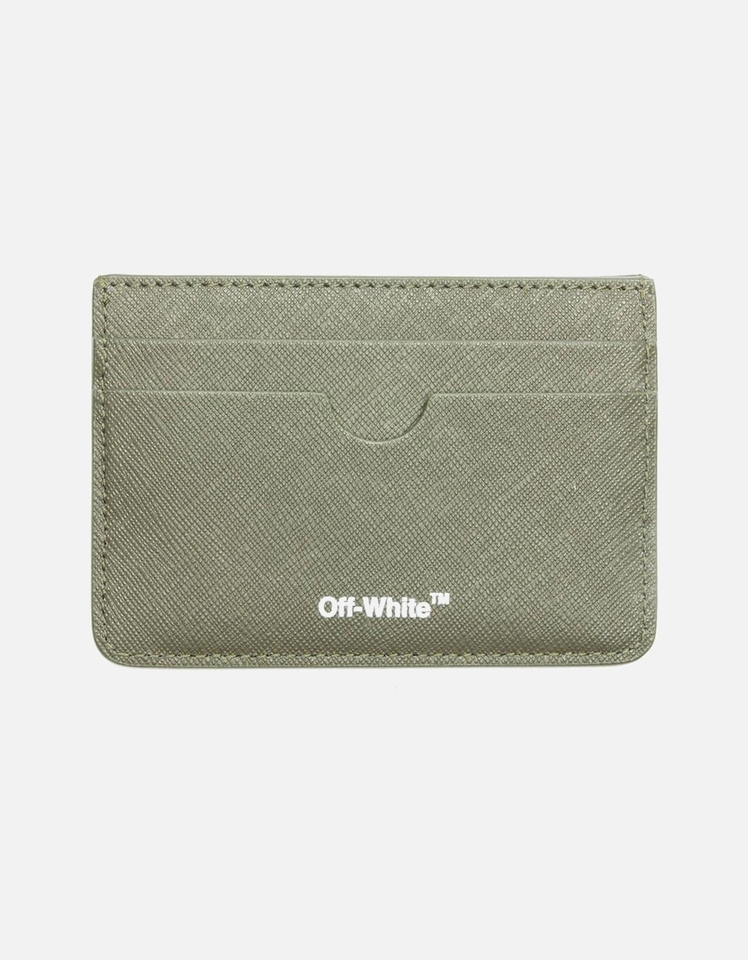 Striped Logo Card Holder in Military White Khaki