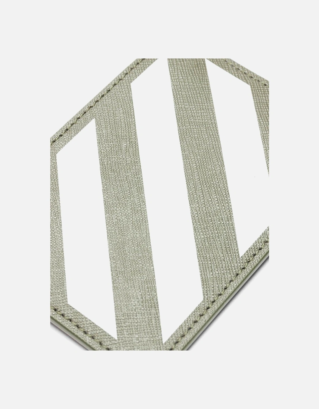 Striped Logo Card Holder in Military White Khaki