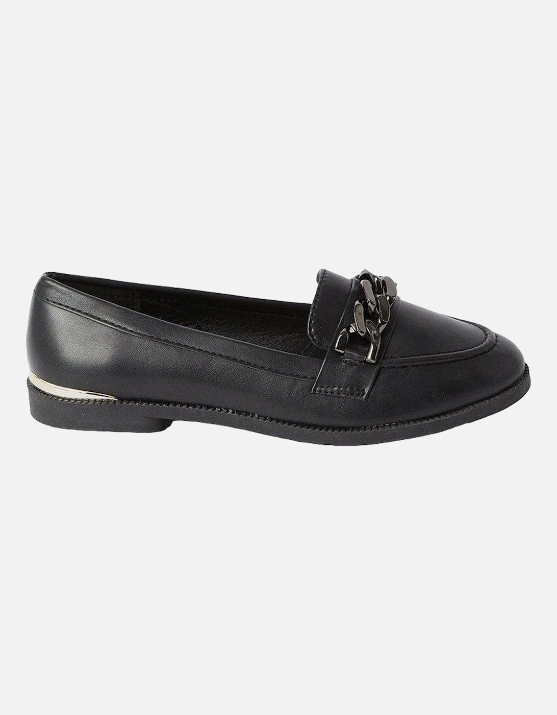 Womens/Ladies Leila Chain Patent PU Loafers