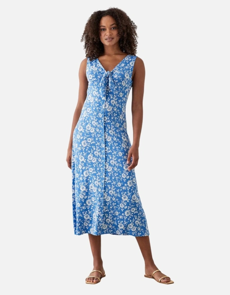 Womens/Ladies Floral Button Through Midi Dress