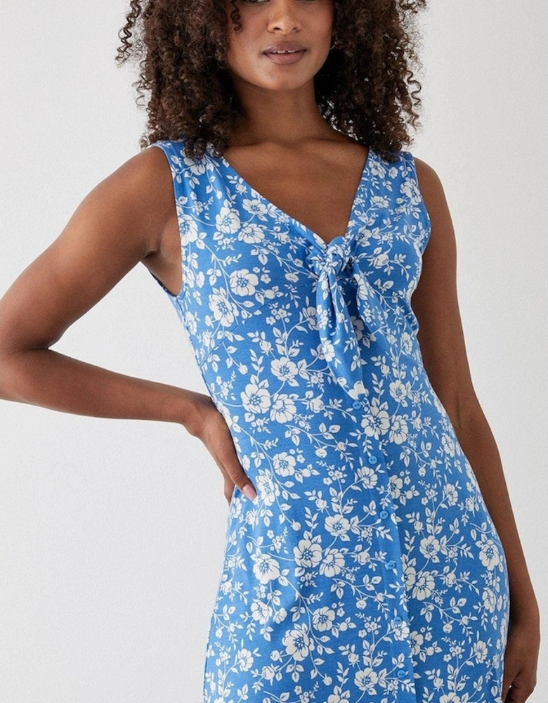 Womens/Ladies Floral Button Through Midi Dress