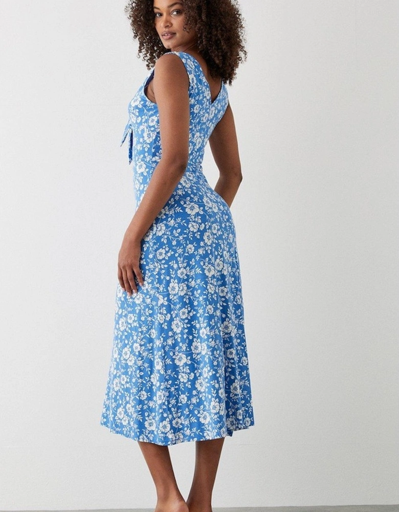 Womens/Ladies Floral Button Through Midi Dress