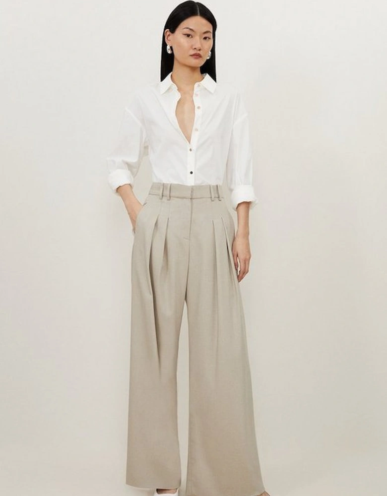 Tailored Pleated Wide Leg Trousers