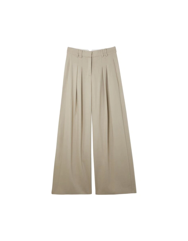 Tailored Pleated Wide Leg Trousers