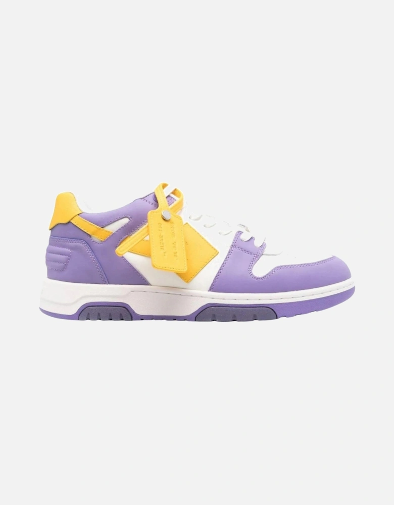 Off White Out Of Office Purple Yellow Calf Leather Sneakers