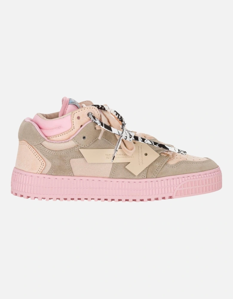 Off White Floating Arrow Low Top Pink Leather Sneakers