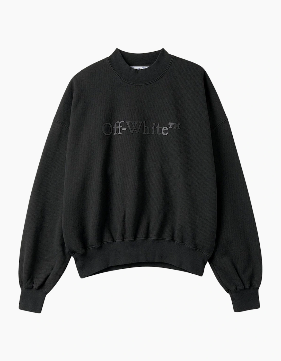 OFF-WHITE Men's Off White Bookish Laund Boxy Fit Black Sweatshirt - Size: L