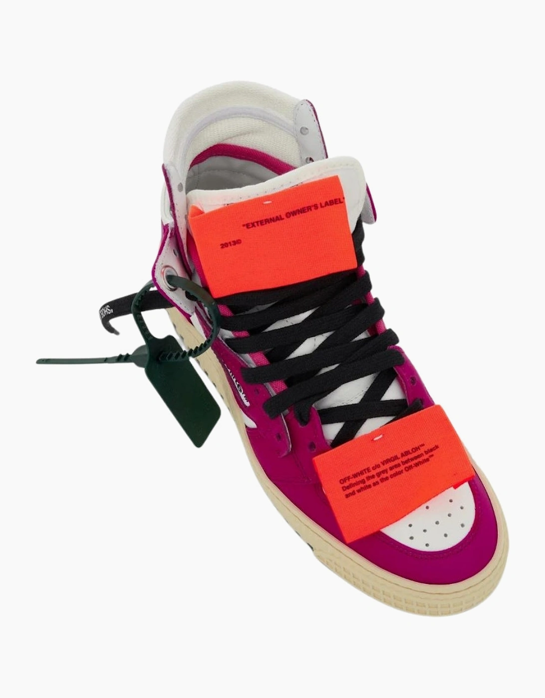 Off-White Women's Pink Off Court 3.0 Fuchsia High Top Leather Sneakers In | : Size 6 - Image 2