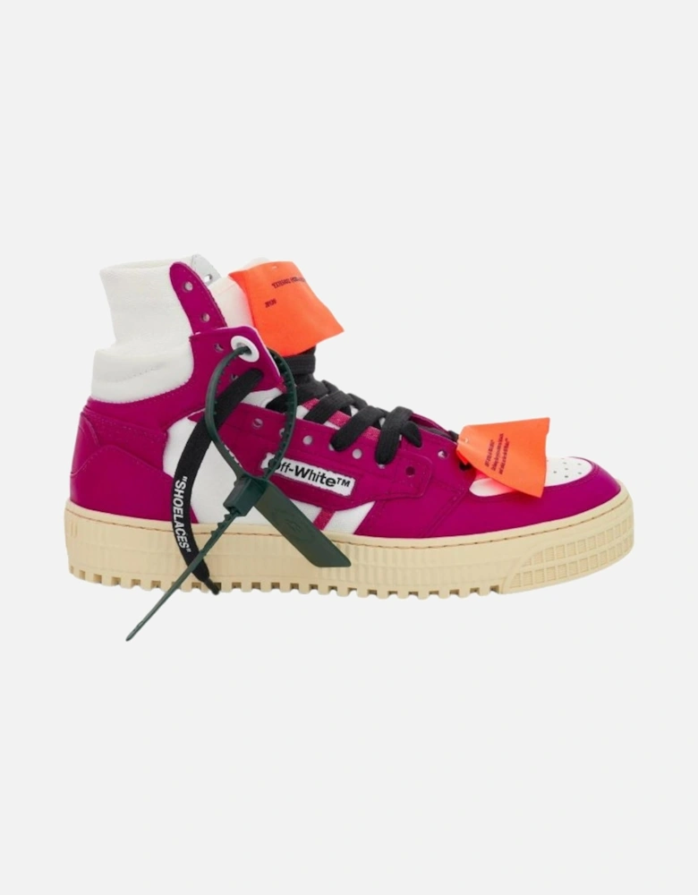 Off White Off Court 3 0 Fuchsia High Top Leather Sneakers