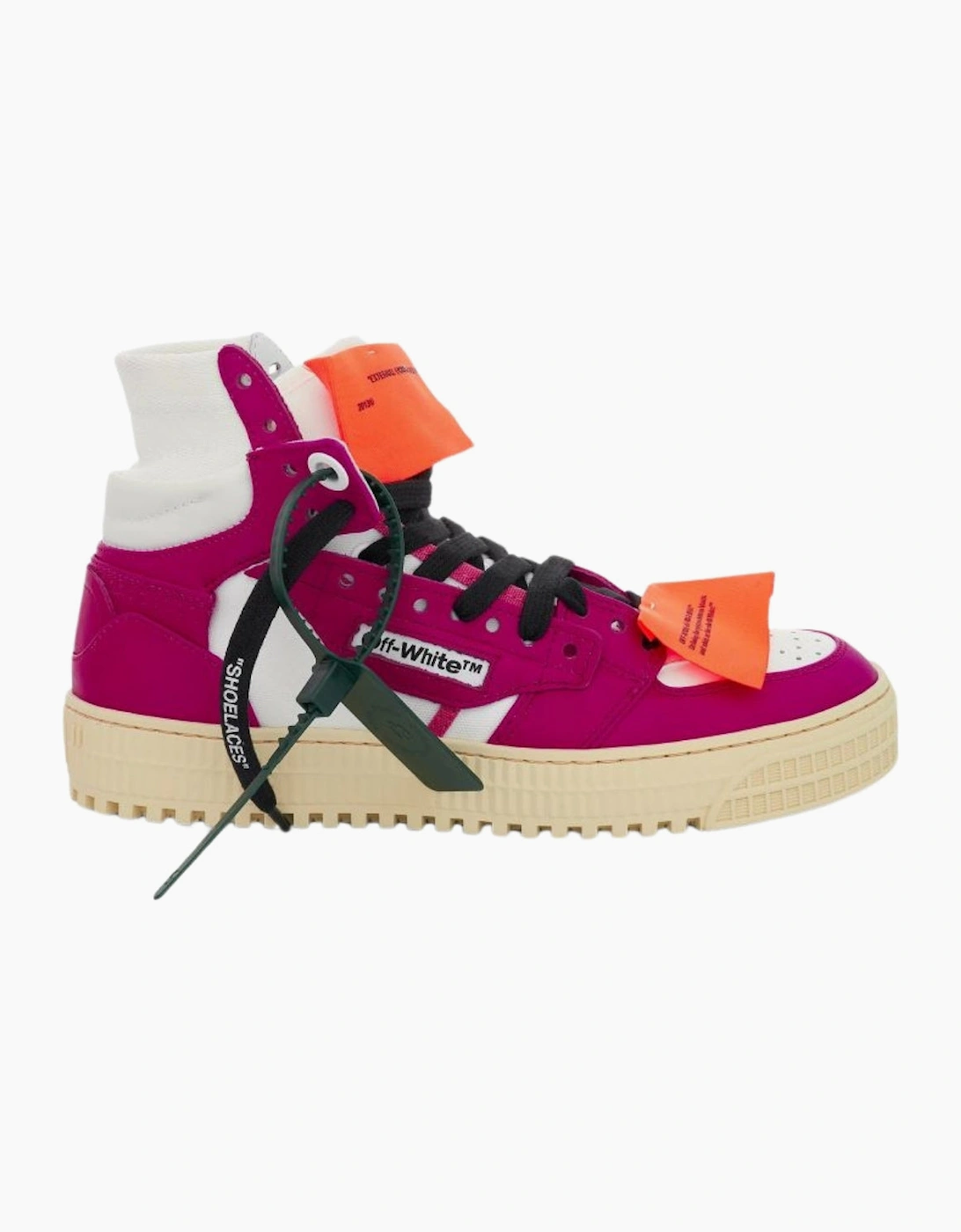 Women's Off-White Off Court 3.0 Fuchsia High Top Leather Sneakers - Pink - Size: 6