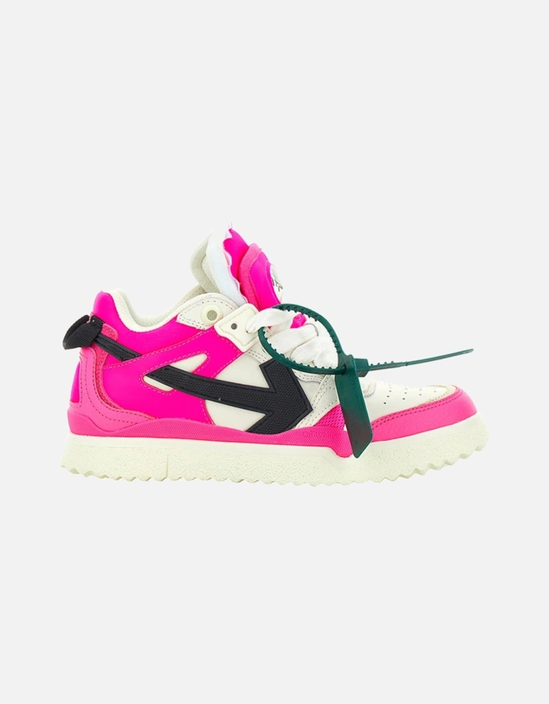 Off White Midtop Fuchsia Leather Sneakers