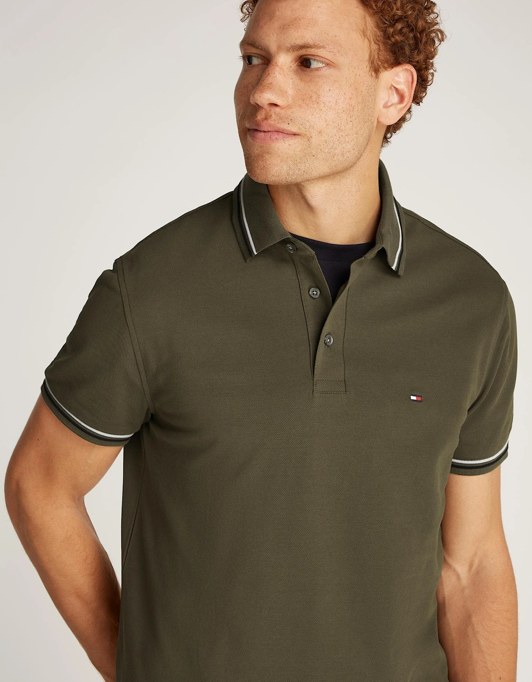 Tipped Mens Slim Fit Polo