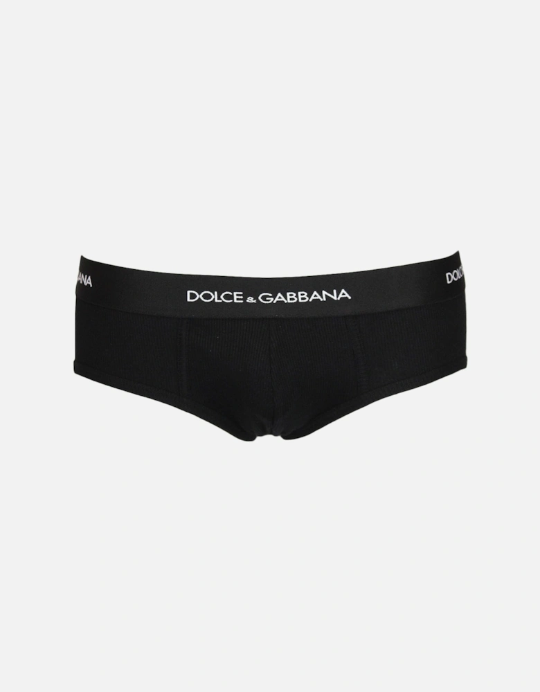 Fine-Rib Cotton Brando Brief, Black