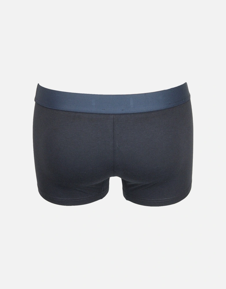 Two-Way Stretch Jersey Boxer Trunks with Crest, Navy Blue