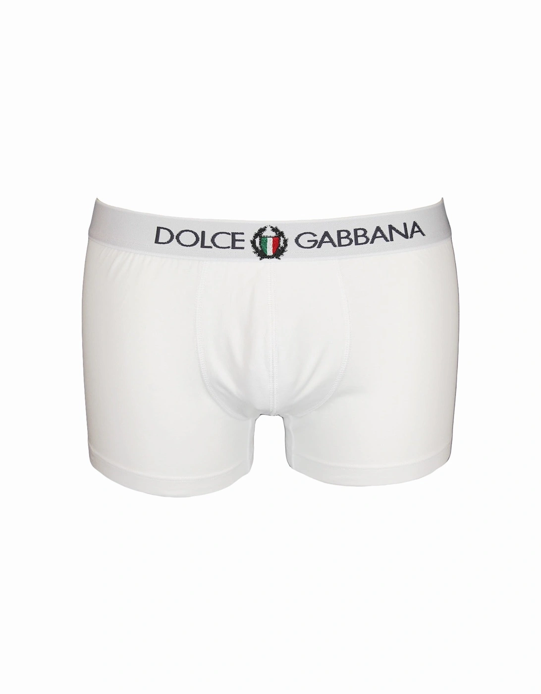 Stretch Jersey Boxer Trunks with Crest, Optical White, 2 of 1