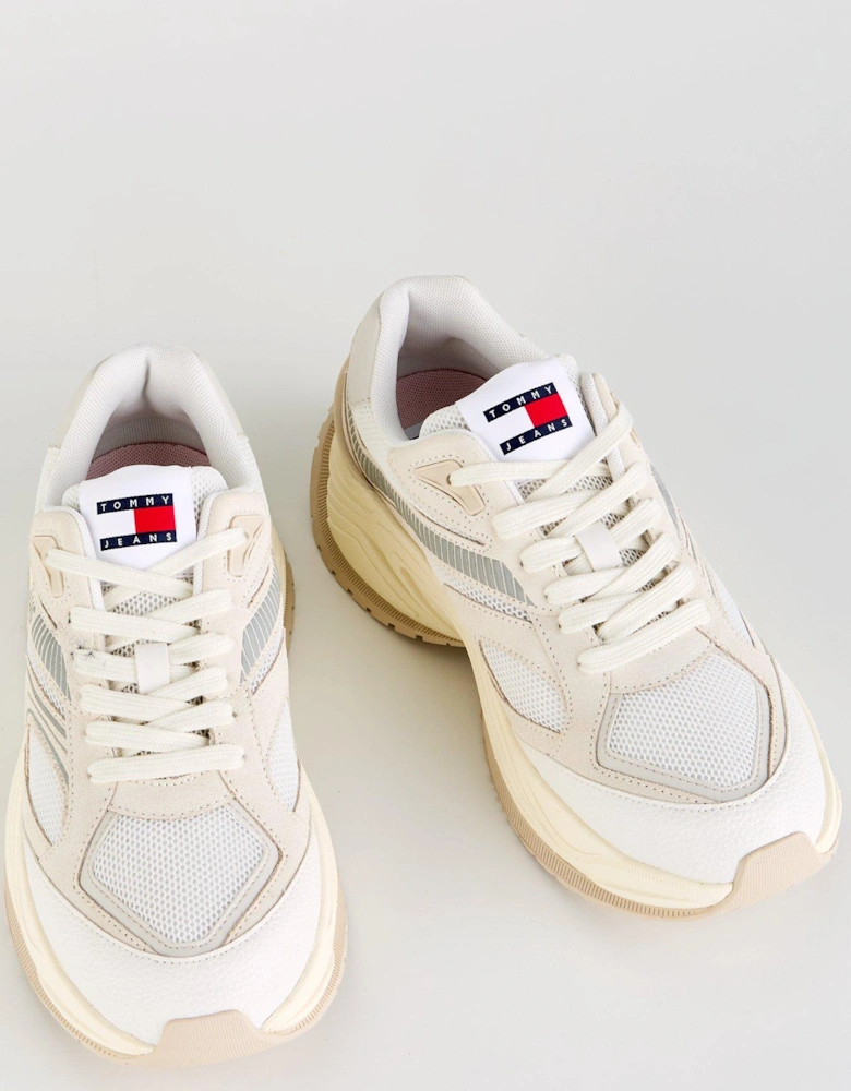 Retro Chunky Runner Trainer - White