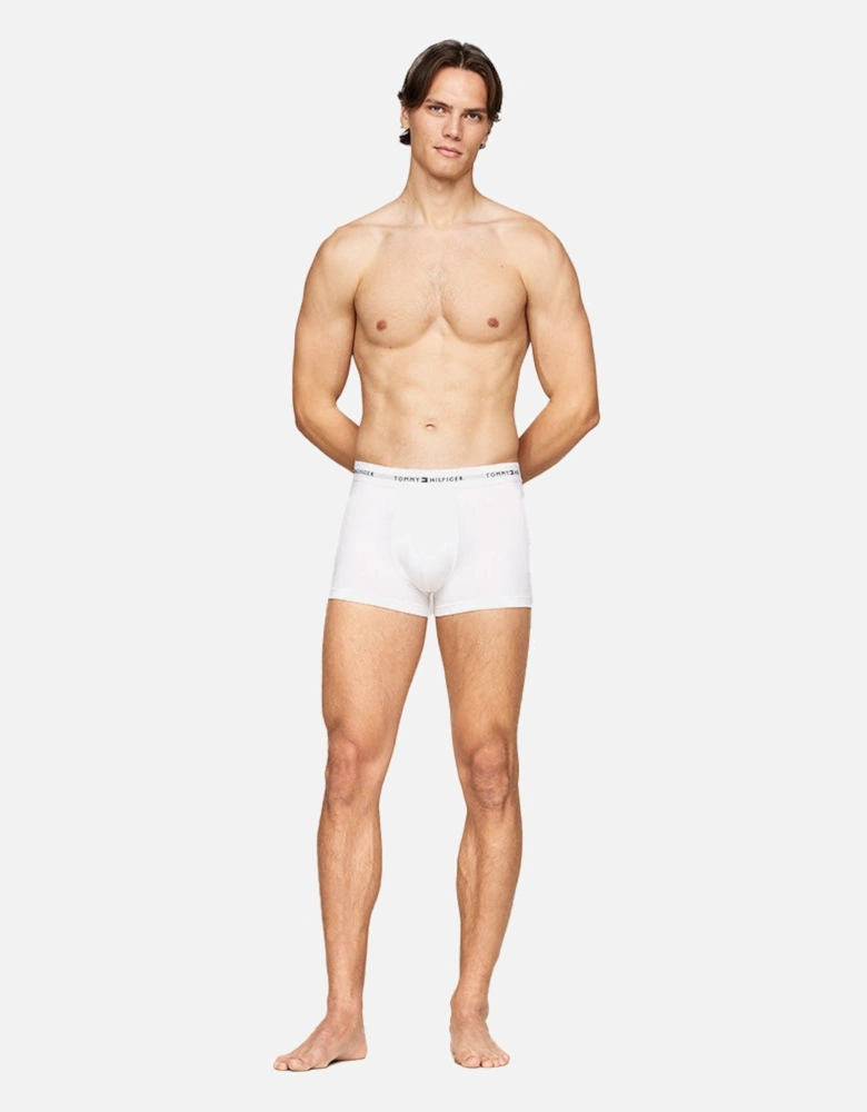 3-Pack Signature Cotton Boxer Trunks, White