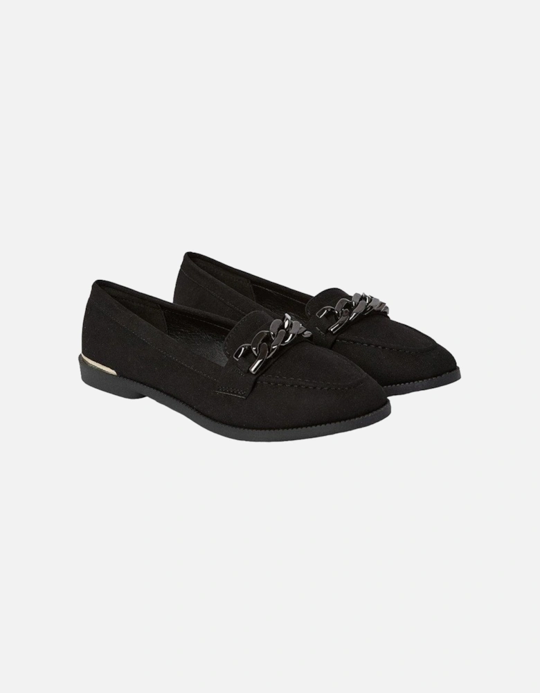 Womens/Ladies Leila Chain Patent PU Loafers