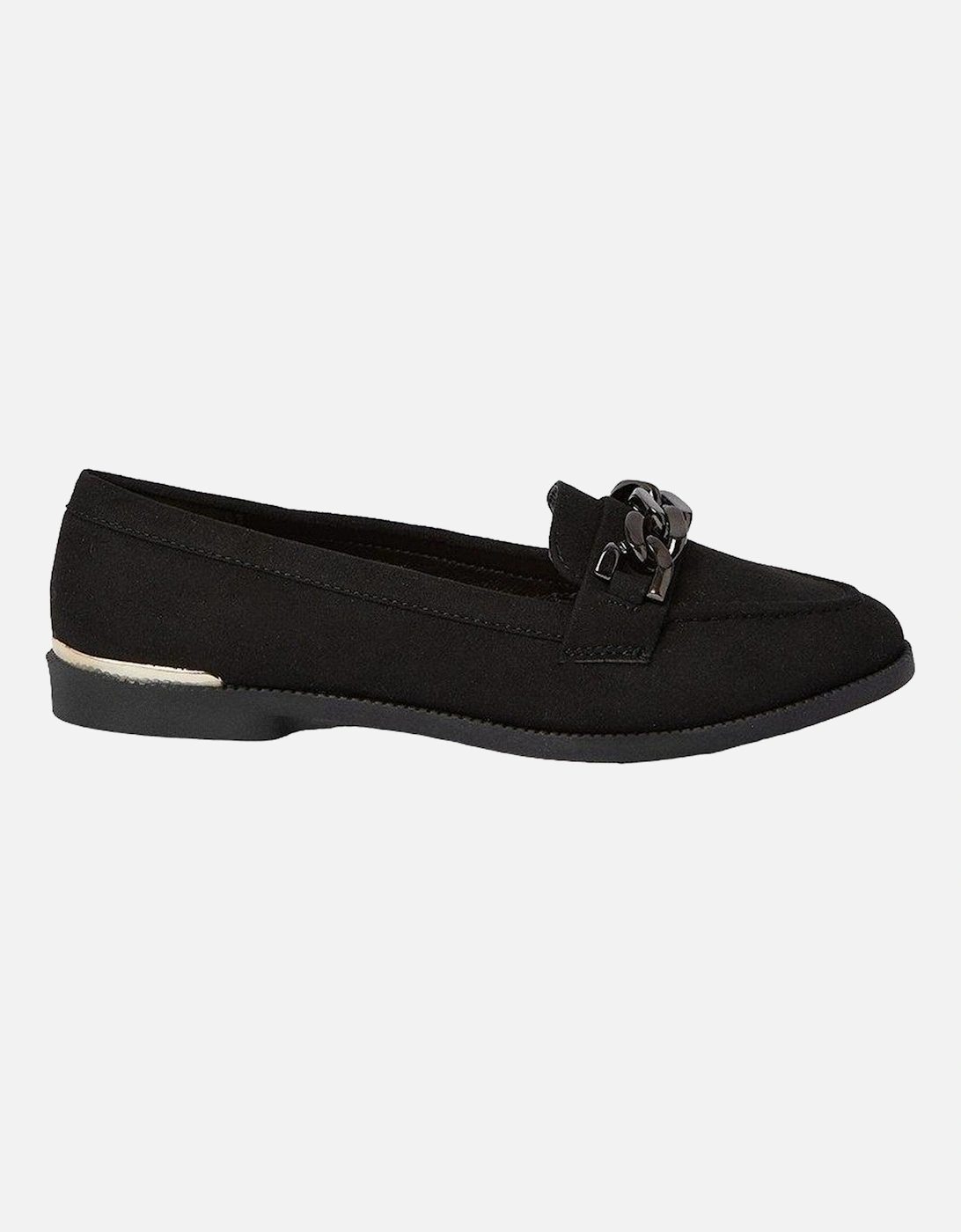 Womens/Ladies Leila Chain Patent PU Loafers