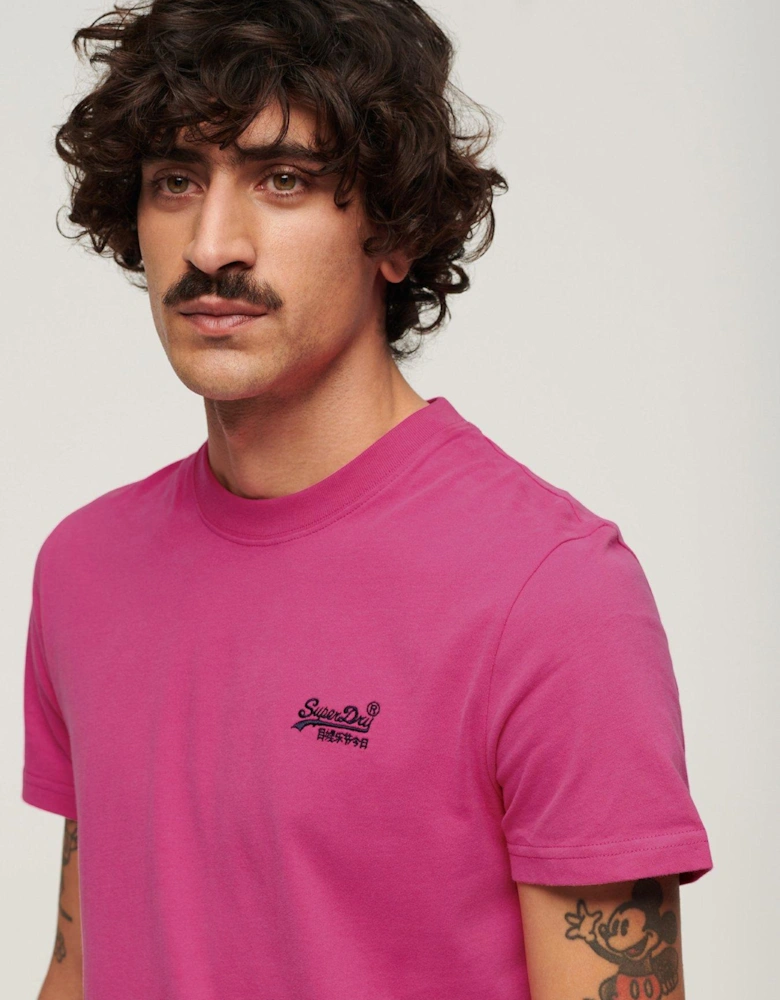 Essential Logo Embroidered T-Shirt - Bright Pink