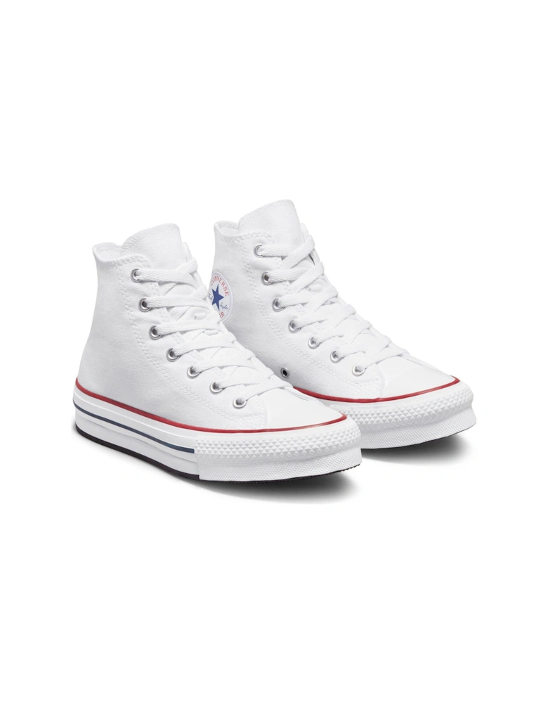 Junior Girls Eva Lift Canvas Hi Top Trainers - White