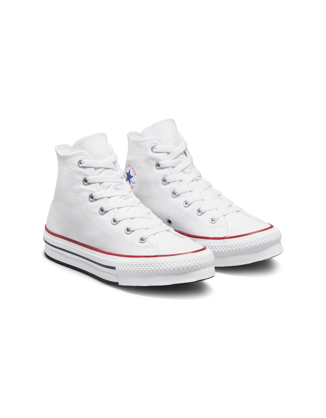 Junior Girls Eva Lift Canvas Hi Top Trainers - White