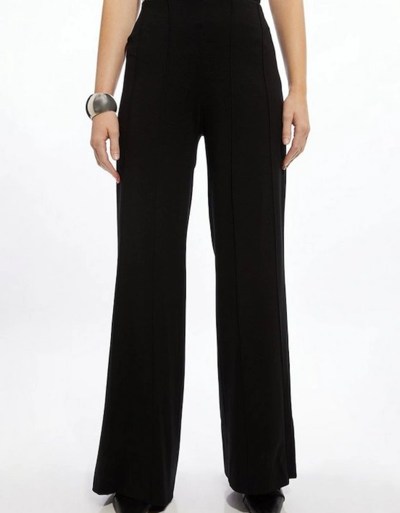 Tailored Ponte Slim Flare Leg Trousers