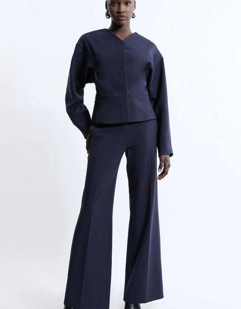 Tailored Belted Wide Leg Trousers