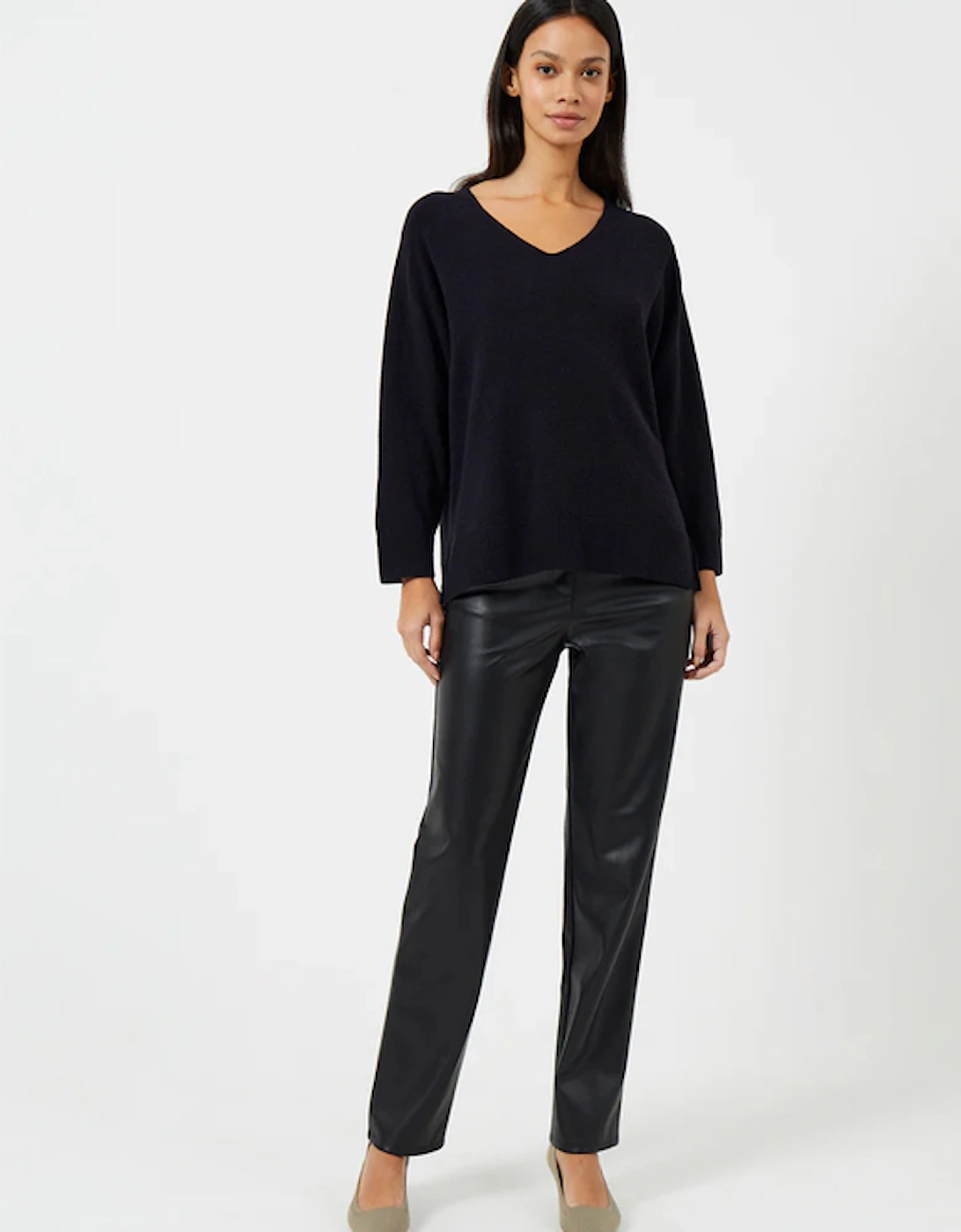 Ebba Vhari V-Neck Jumper Utility Blue