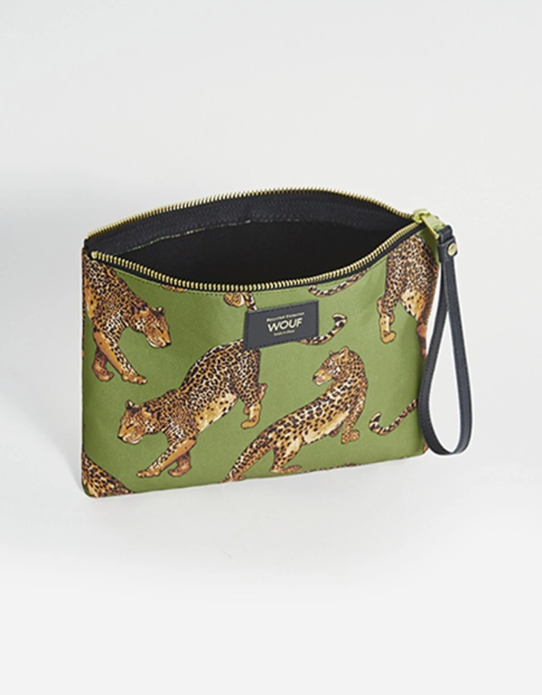 Olive Leopard Large Toiletry Bag