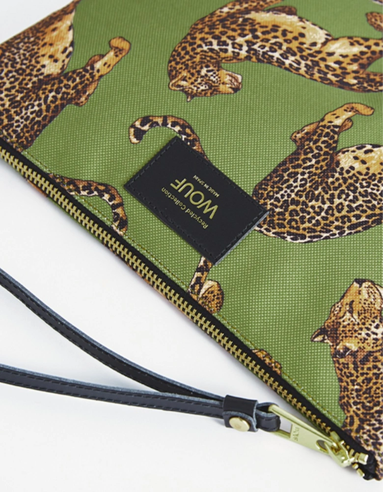 Olive Leopard Large Toiletry Bag