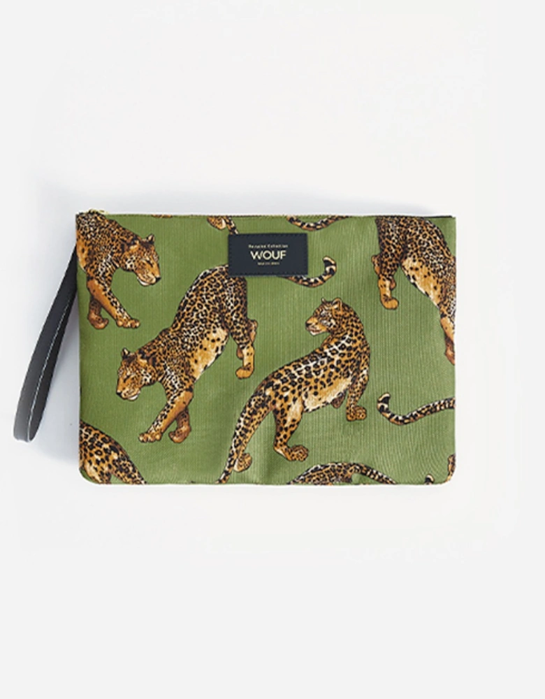 Olive Leopard Large Toiletry Bag