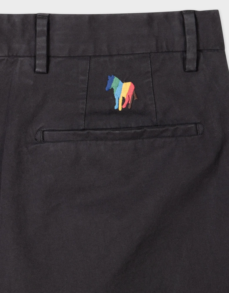 PS Slim Fit Zebra Branding Chinos Black