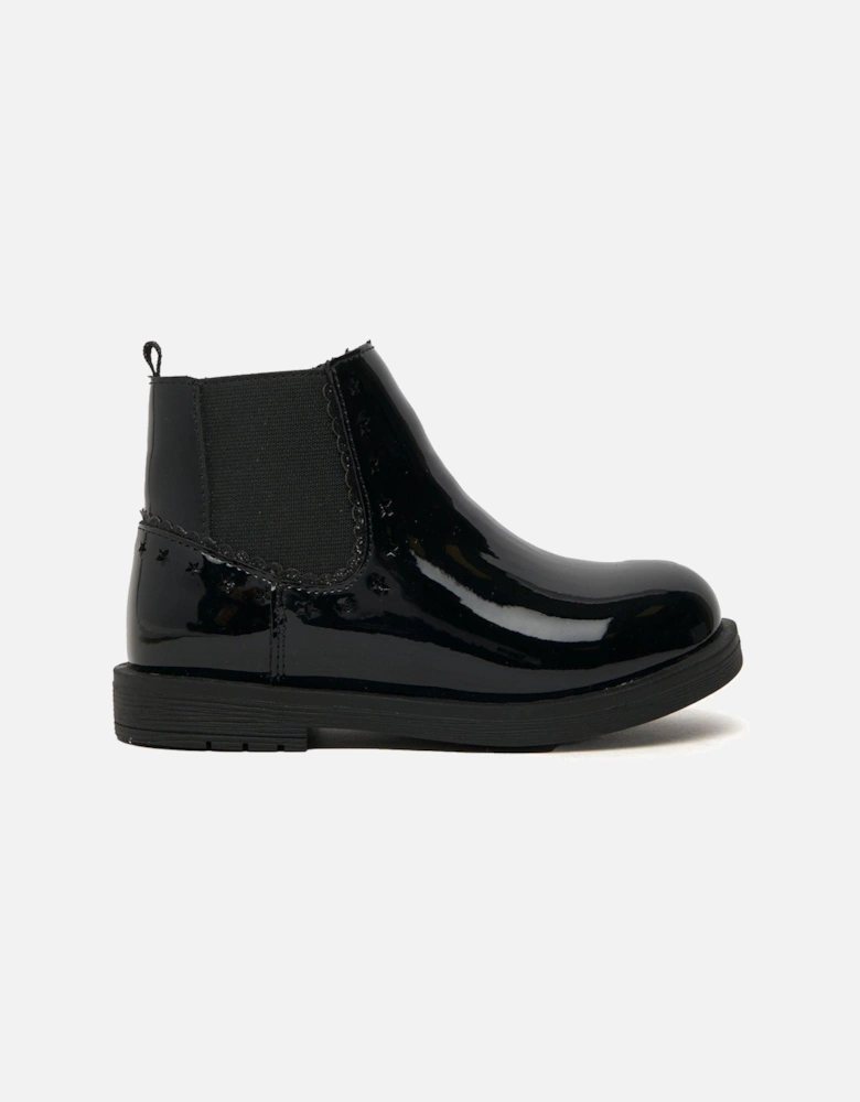 Classy Toddler Patent Chelsea Boot - Black