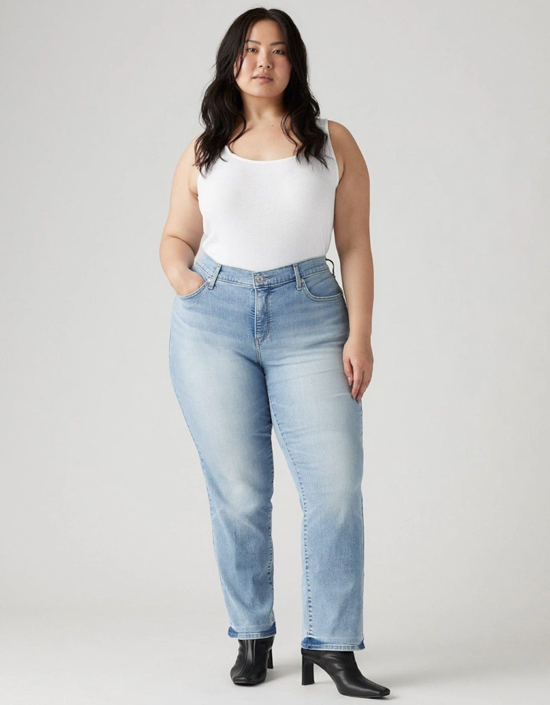 314T Shaping Straight Jeans (plus Size) - Twice The Time Plus - Blue