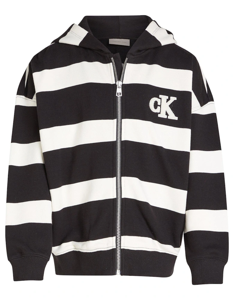 Boys Striped Hooded Zip-through - Multi