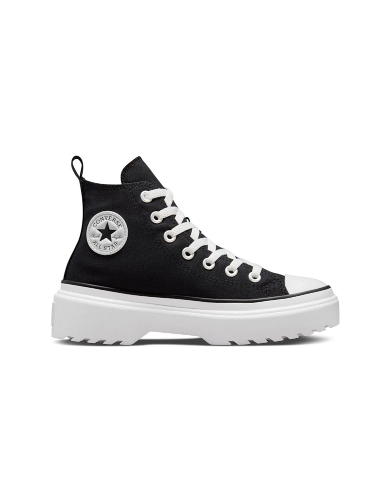 Junior Girls Lugged Lift Canvas Hi Top Trainers - Black