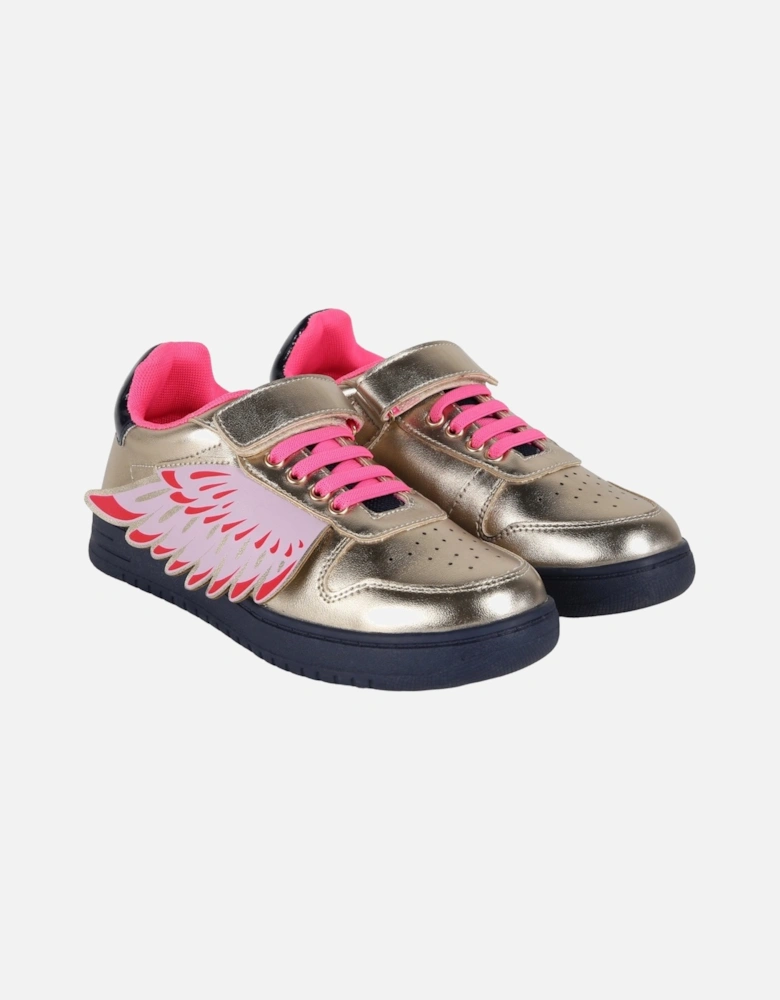 Gold and Navy Wing Trainers