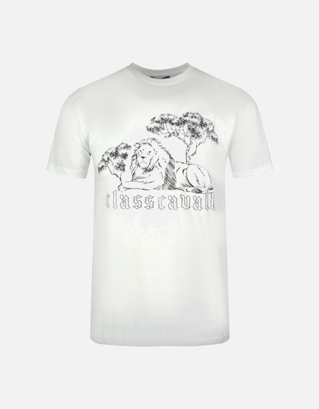 Cavalli Class Resting Lion Design White T Shirt, 2 of 1