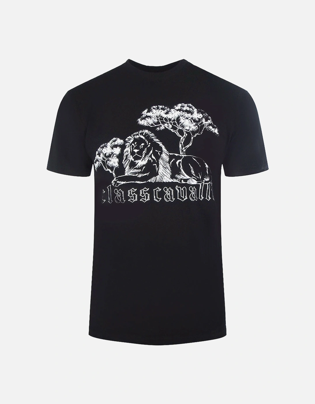 Cavalli Class Resting Lion Design Black T Shirt, 2 of 1