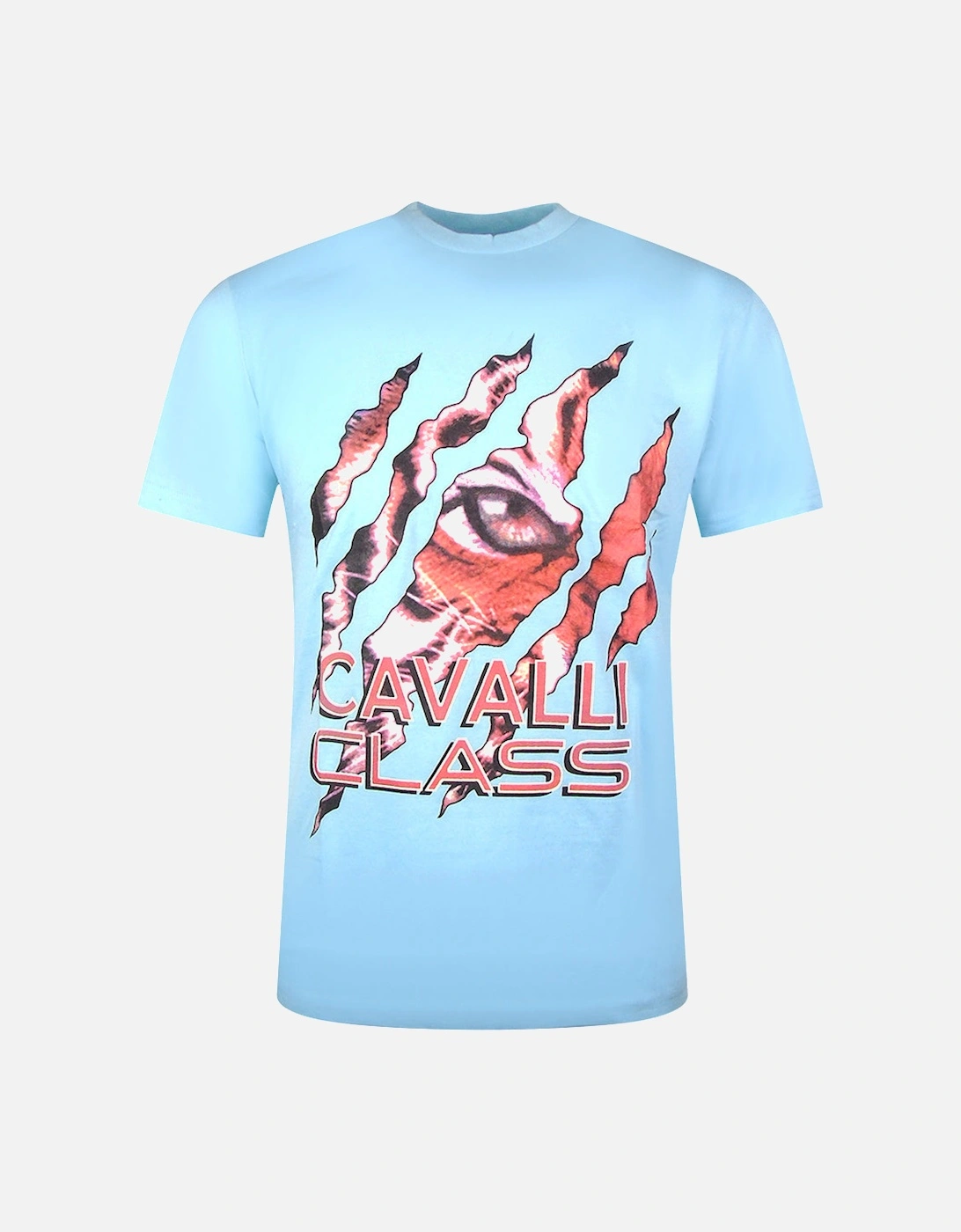 Cavalli Class Peeking Tiger Design Light Blue T Shirt, 2 of 1