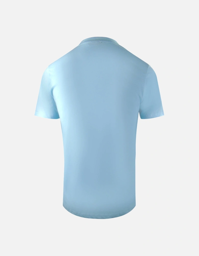 Cavalli Class Asymmetric Box Design Light Blue T Shirt