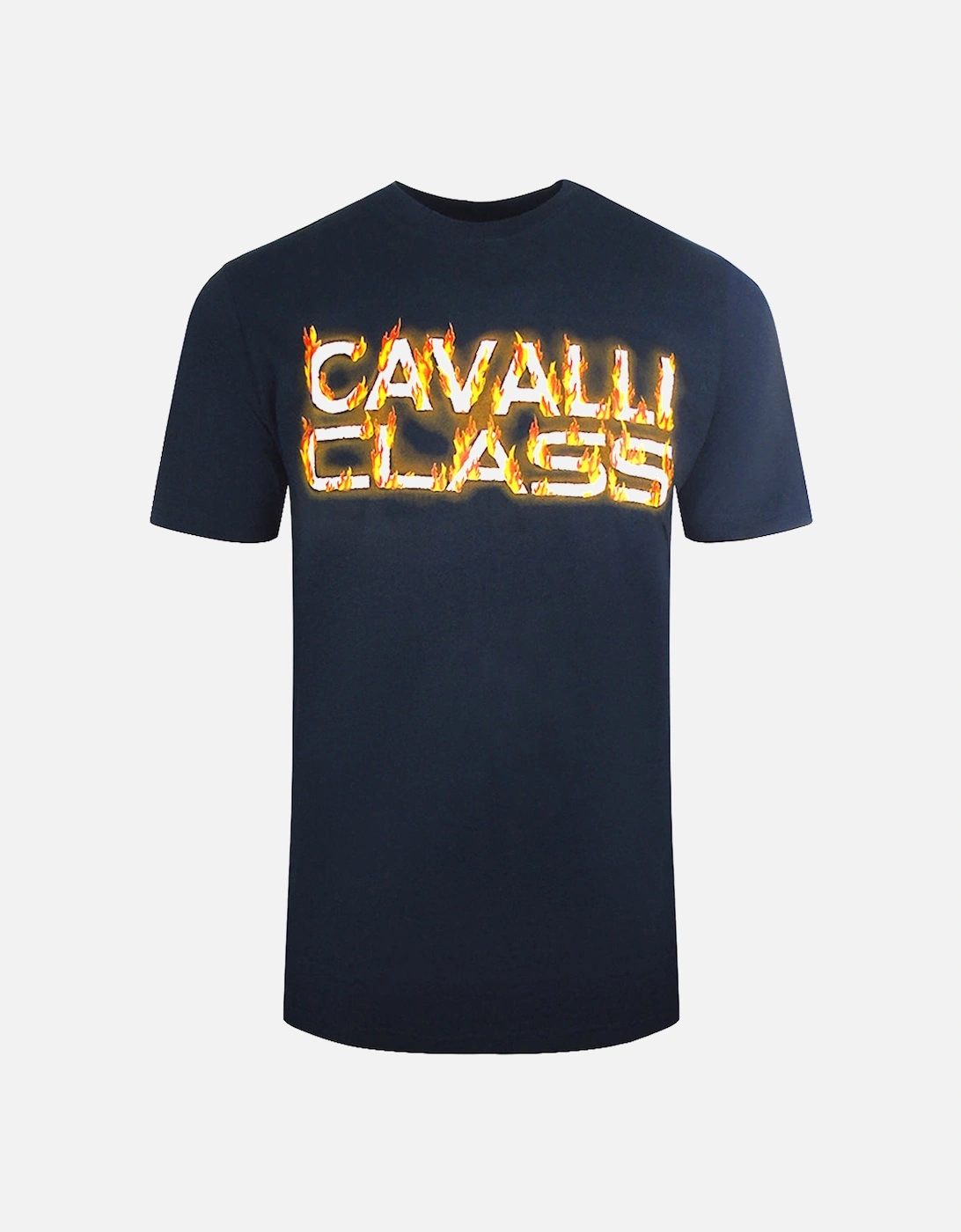 Cavalli Class Flaming Logo Navy Blue T Shirt, 2 of 1