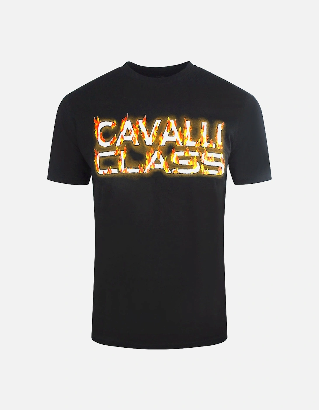 Cavalli Class Flaming Logo Black T Shirt, 3 of 2