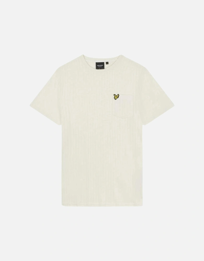 Lyle Scott Pocket Logo Textured Chalk T Shirt