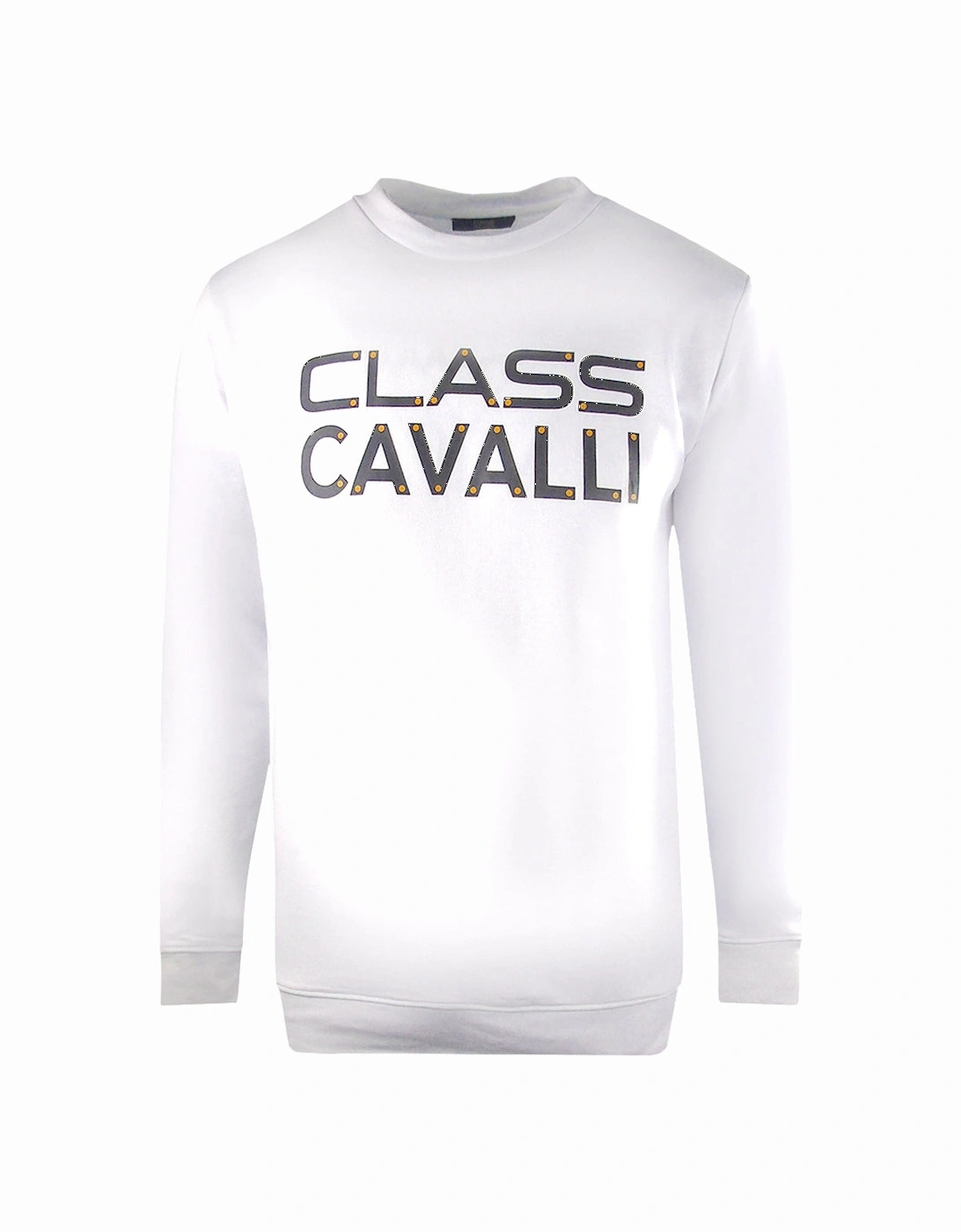 Cavalli Class Large Bold Logo Design White Sweatshirt, 3 of 2