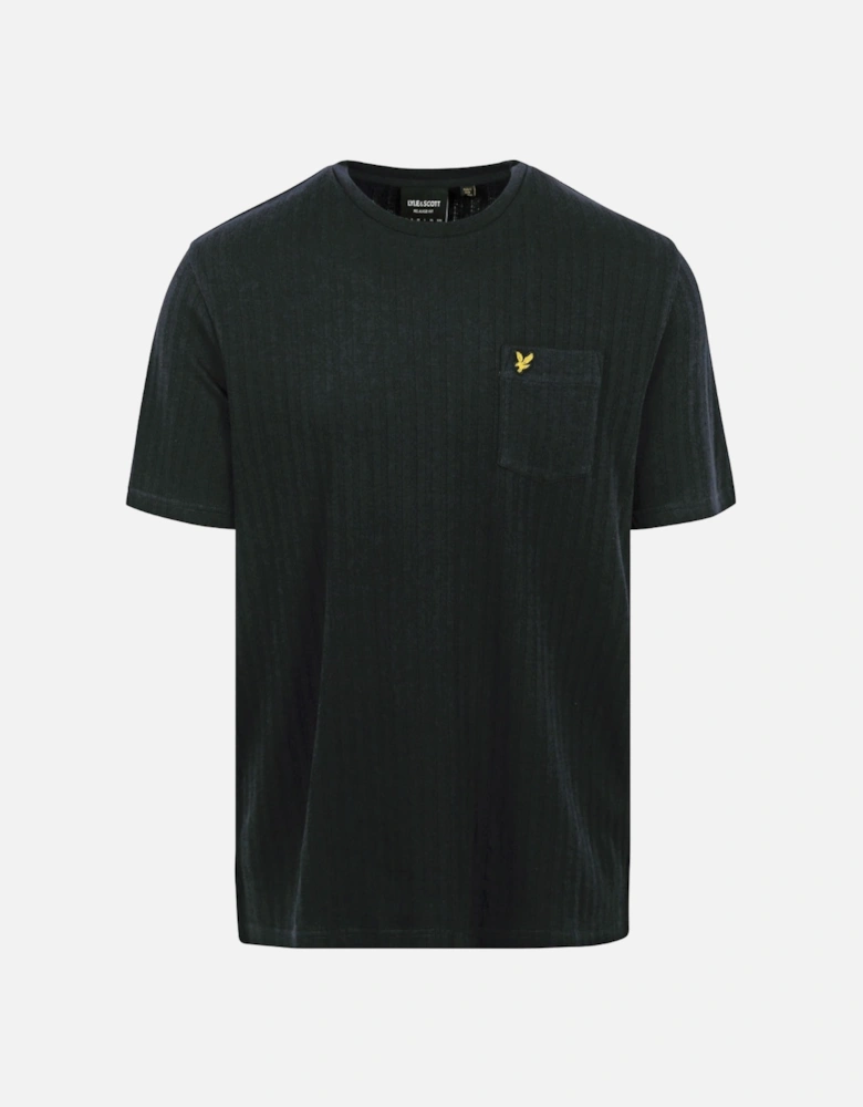 Lyle Scott Pocket Logo Textured Gunmetal T Shirt